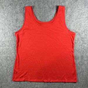 Westbound Woman Scoop Neck Tank Top 1x Red Solid 100% Cotton